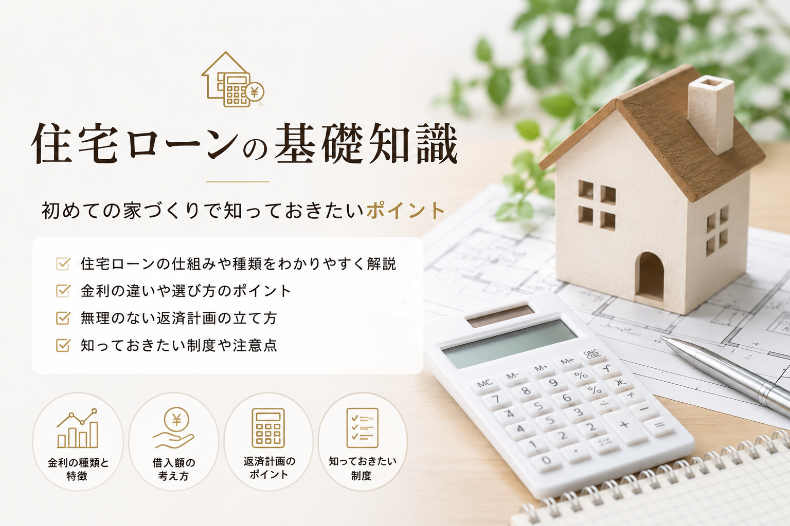 住宅ローンの基礎知識｜初めての家づくりで知っておきたいポイント