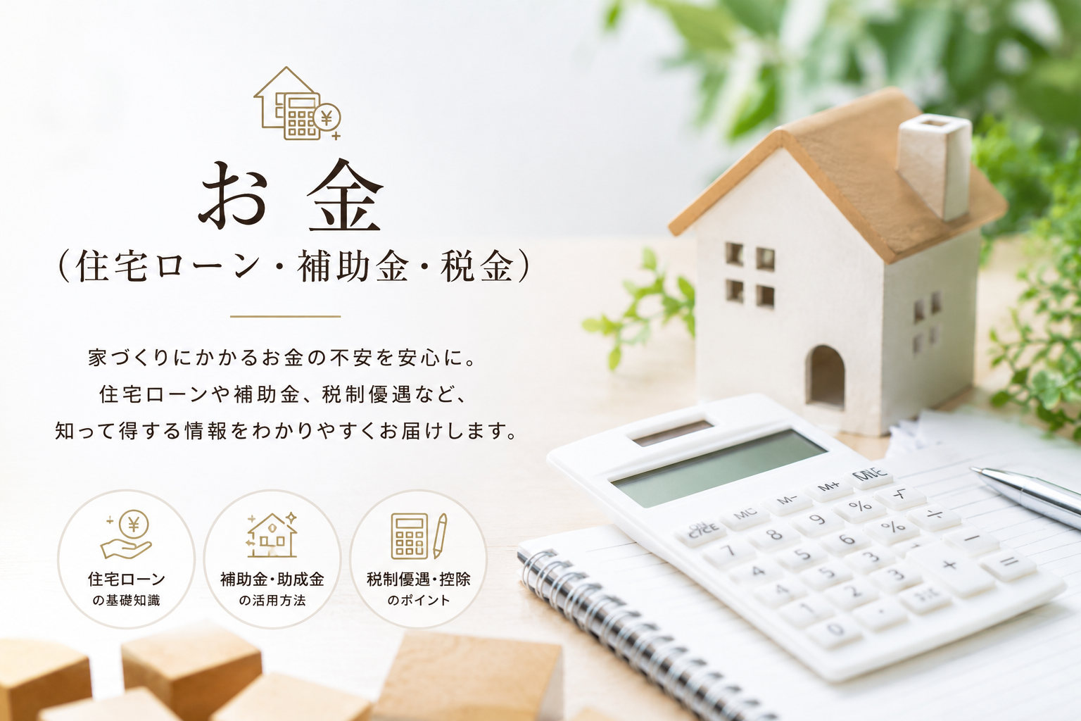 お金（住宅ローン・補助金・税金）について